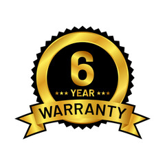 gold warranty badge vector logo template