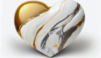 Gordijnen Marble heart for Valentine's Day Generative AI © Marius