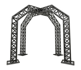 Metal object with truss system in 3d render - obrazy, fototapety, plakaty
