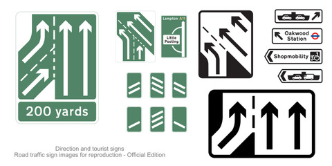 Fototapeta premium Direction and tourist signs – Road traffic sign images for reproduction - Official Edition R002