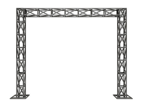 Metal object with truss system in 3d render
