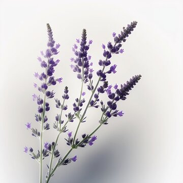 Lavender flowers in white background 3 - Illustration