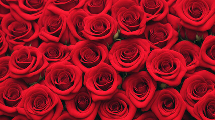 Beautiful red roses background. generative ai