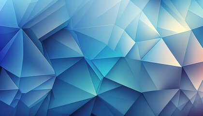 Abstract Low-Poly background. Blue Polygonal geometrical pattern. generative ai