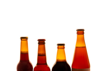 Different kinds of beer in bottles