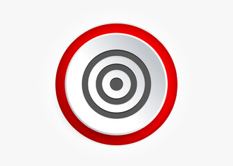 Red aim, arrow, idea, perfect hit, winner, target, goal, success, pin icon symbol sign. Gun sight, purpose icon. Target icon. Aim symbol for UI UX websites mobile app.