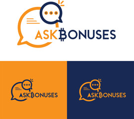 Obraz premium Ask Bonuses live chat trading logo design