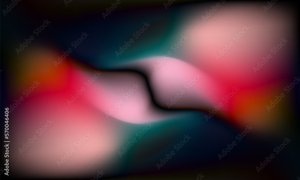 Poster dark multicolor abstract background with halftones shapes and blurred gradient. vector illustration