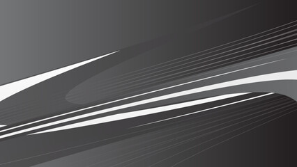 Abstract grey and white wavy banner design. Vector web header background for decoration on modern simple style.