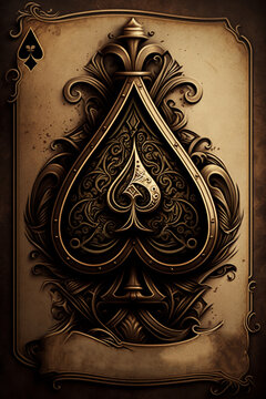 Gold Ace of Spades on the Black Background Stock Illustration -  Illustration of luck, roulette: 106598294