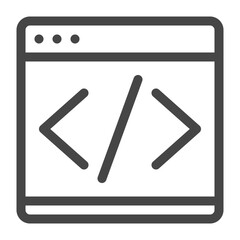 Software Development vector icon in line style isolated on white background.