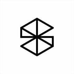 Abstract geometric S letter design.