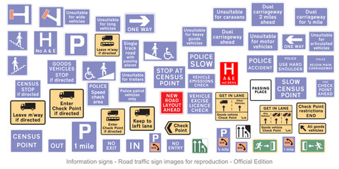 Information signs – Road traffic sign images for reproduction - Official Edition
