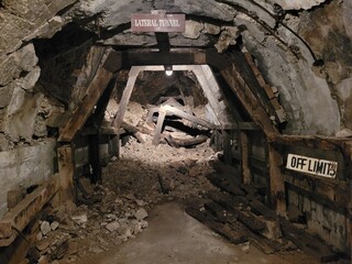 Fototapeta na wymiar Inside a dilapidated section of the Malinta Tunnel - Corregidor Island, Philippines 