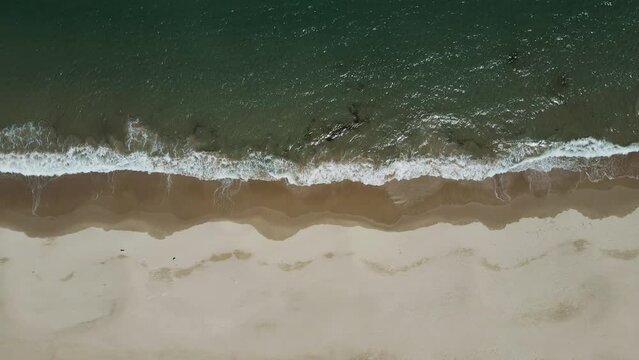 Aerial view of Playa de San Lorenzo, Gijon, Asturias, Spain.