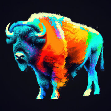  Byson Buffalo in Rainbow Iridescence Colors