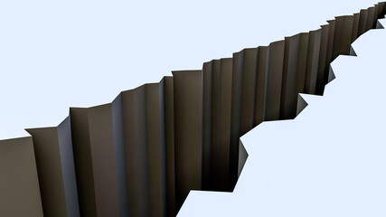 3d illustration of earthquake crack. Stock image.