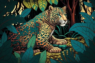 Foto op Plexiglas jaguar in the jungle © Germano