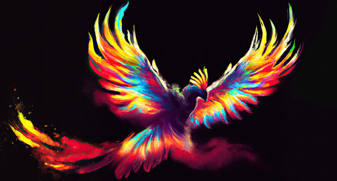 Griffin in Rainbow Iridescence Colors