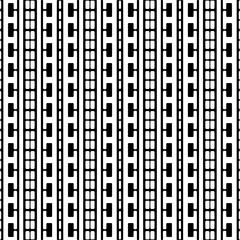 Vector pattern in geometric ornamental style. Black and white color.Seamless repeat pattern.Simple geo all over print block for apparel textile, ladies dress, fashion garment, digital wall paper.