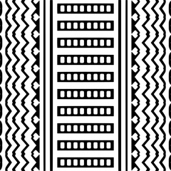 Vector pattern in geometric ornamental style. Black and white color.Seamless repeat pattern.Simple geo all over print block for apparel textile, ladies dress, fashion garment, digital wall paper.