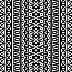 Vector pattern in geometric ornamental style. Black and white color.Seamless repeat pattern.Simple geo all over print block for apparel textile, ladies dress, fashion garment, digital wall paper.