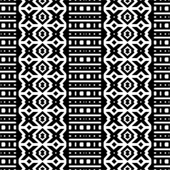 Vector pattern in geometric ornamental style. Black and white color.Seamless repeat pattern.Simple geo all over print block for apparel textile, ladies dress, fashion garment, digital wall paper.