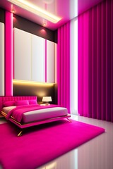 interior design, sofa, bed, wall painting - AI generated