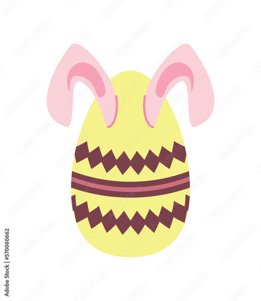 Poster easter bunny ears and egg