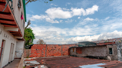 urban view in latin america zin roofs and block houses