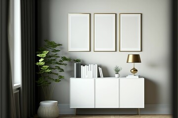 3 wall canvas mockup. Best interior design wall canvas mockup.