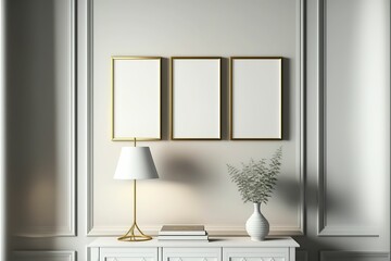 3 wall canvas mockup. Best interior design wall canvas mockup.