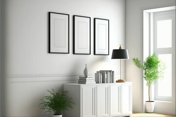 3 wall canvas mockup. Best interior design wall canvas mockup.