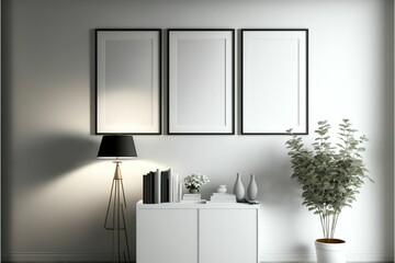 3 wall canvas mockup. Best interior design wall canvas mockup.