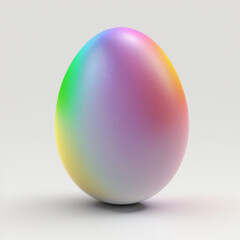 Rainbow colorful easter egg white background