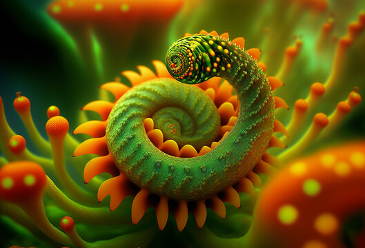 A surreal alien worm, created by generative Ai
