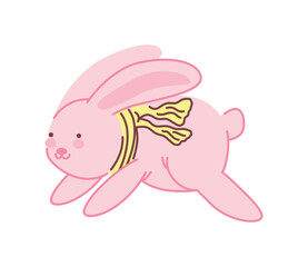 running bunny with scarf