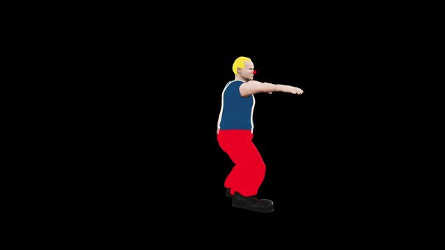 Clown Donald Trump Dancing 3D Animation Transparent Alpha Video