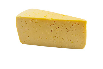 Piece of swiss cheese isolated on white background