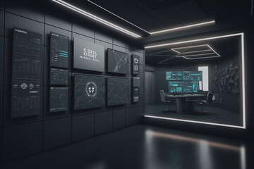 Obraz premium Futuristic Office, Generative AI, Illustration