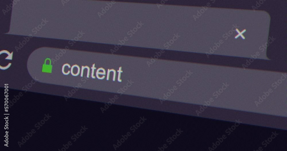 Wall mural typing content into address bar search screen animation, screen view of search page 4k resolution