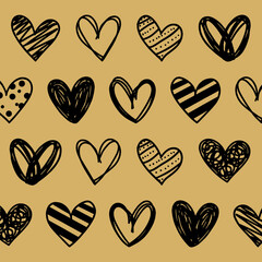 Fototapeta premium Black yellow hearts 