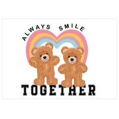 eddy bear with daisy flower vector art