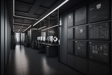 Futuristic Office, Generative AI, Illustration