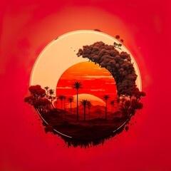 Sunny tropical motif