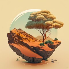 Desert Scenery with a tree