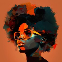 Cool art of woman with afro