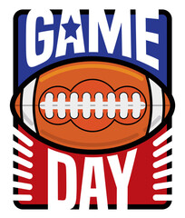American Design with Football Ball Promoting the Super Game Day, Vector Illustration