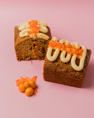 carrot cake on a plate
