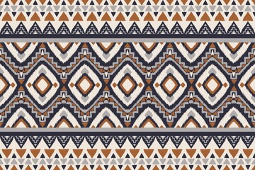 Aztec ikat pattern. Illustration aztec geometric shape ikat style seamless pattern background. Aztec border pattern use for fabric, textile, home decoration elements, upholstery, wrapping.